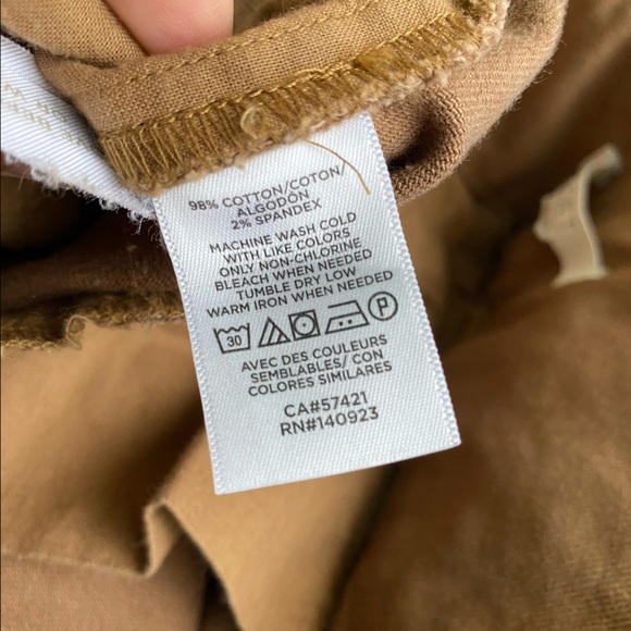 Loft Tie Waist Slim Ankle Paper Bag Brown Pants - Picture 6 of 7